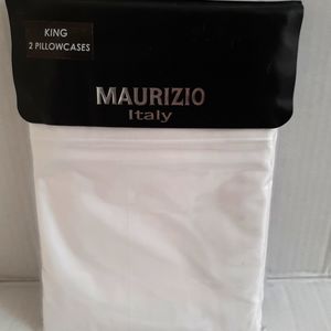 Maurizio White KING pillowcase pair